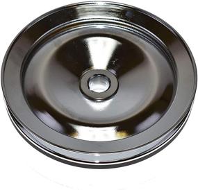 img 1 attached to 🔧 A-Team Performance Saginaw Power Steering Pump Pulley - Steel Keyway Single Groove, Chrome, Compatible with 1955-1972 GM Chevy Chevrolet - 5/80 Keyway Bore
