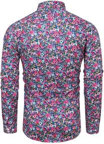 img 3 attached to TUNEVUSE Floral Shirts Sleeve Casual