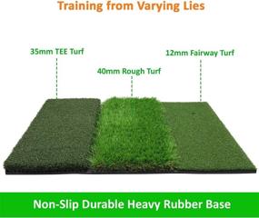 img 1 attached to 🏌️ SkyLife XL Tri-Turf Golf Hitting Mat 24'' x 25'' - Premium Training Aid for Driving, Chipping & Putting Practice at Home or Outdoors with TEEs