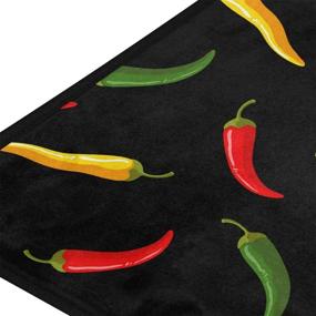 img 3 attached to AGONA Anti Fatigue Kitchen Mat - Red Green Yellow Chili Pepper Design - Non Slip Kitchen Floor Mat - Cushioned Comfort Standing Mat - Indoor Outdoor Entry Rug - Home Kitchen Carpet - 39x20 inches