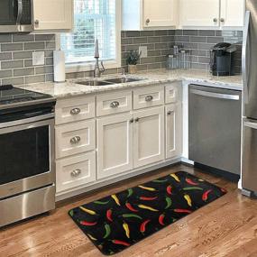 img 1 attached to AGONA Anti Fatigue Kitchen Mat - Red Green Yellow Chili Pepper Design - Non Slip Kitchen Floor Mat - Cushioned Comfort Standing Mat - Indoor Outdoor Entry Rug - Home Kitchen Carpet - 39x20 inches