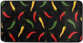 img 4 attached to AGONA Anti Fatigue Kitchen Mat - Red Green Yellow Chili Pepper Design - Non Slip Kitchen Floor Mat - Cushioned Comfort Standing Mat - Indoor Outdoor Entry Rug - Home Kitchen Carpet - 39x20 inches