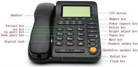 img 1 attached to P-017BN-2 HePesTer Call Center Corded Phone with Headset, Caller ID, Speakerphone – Ideal for Home Office and Landline Telephone Use