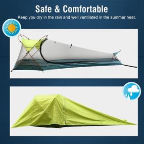 img 2 attached to 🏕️ Rhino Valley Waterproof Lightweight Cabin Tent: Perfect Sun Shelter for Solo Camping, Hiking, Riding, Trekking, and Mountaineering