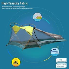 img 3 attached to 🏕️ Rhino Valley Waterproof Lightweight Cabin Tent: Perfect Sun Shelter for Solo Camping, Hiking, Riding, Trekking, and Mountaineering