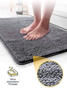 img 3 attached to 🐾 The Original Muddy Mat Bathroom Rugs: Highly Absorbent, Non-Slip, and Extra Soft Chenille Rug for Kitchen, Bedroom - Ideal for Indoor/Outdoor Use and Muddy Pet Paws