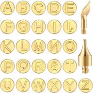 🔥 wood burning lettering set: 28-piece uppercase alphabet branding and personalization kit for carving craft and diy wood burning on various surfaces logo