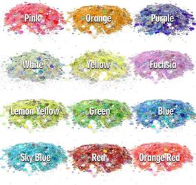 img 2 attached to ✨ LIKEGOR 12-Color Glow In The Dark Glitter: Luminous Nail Glitter with Holographic Chunky Texture for Crafts, Party Decorations, Weddings, Cards, Flowers, Scrapbooking, Body, Face, Nails, and Glitter Slime Making