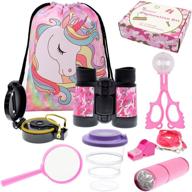 🦄 shaqmars girls unicorn binoculars with flashlight and magnifying feature logo