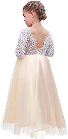 img 4 attached to 👗 Girls' Dresses with Flower Straight Pageant Dresses Headband - Clothing