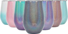 img 4 attached to Simple Modern 12oz Vacuum Insulated 🍷 Wine Tumbler with Press-In Lid - Blue Moonstone