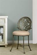 hillsdale furniture marsala vanity stool in gray/brown with cream fabric, enhanced for seo логотип