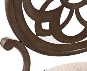 img 1 attached to Hillsdale Furniture Marsala Vanity Stool in Gray/Brown with Cream Fabric, Enhanced for SEO