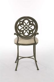 img 2 attached to Hillsdale Furniture Marsala Vanity Stool in Gray/Brown with Cream Fabric, Enhanced for SEO