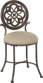 img 3 attached to Hillsdale Furniture Marsala Vanity Stool in Gray/Brown with Cream Fabric, Enhanced for SEO