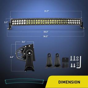 img 3 attached to 🚘 Nilight 71013C-A: 32" 180W Spot Flood Combo LED Driving Lamp - Powerful Off Road Fog Lights for SUV, Boat, Jeep - 2 Years Warranty