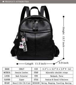 img 1 attached to Genuine Leather Backpack Multi Functional Daypack