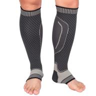 🦵 calf compression sleeves - ultimate support for recovery, varicose veins, shin splints & calf pain relief. leg compression socks for running, cycling & sports (grey, medium) logo