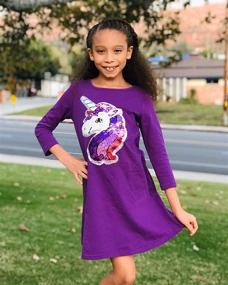 img 1 attached to 🦄 HH Family Sparkly Unicorn Mermaid Rainbow Dresses for Girls