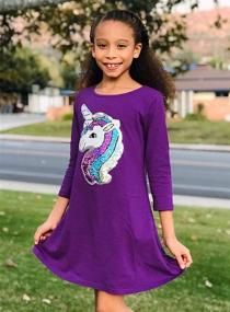 img 2 attached to 🦄 HH Family Sparkly Unicorn Mermaid Rainbow Dresses for Girls