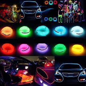 img 3 attached to ABALDI 5M/16FT El Wires Light Strips Electroluminescence Light Glowing Neon String Lights For Car Seat/Console/Door/Dash Board Decoration Easily DIY(Fluorescent Green)