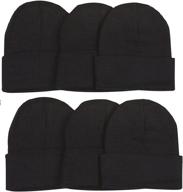 🧢 men’s pack of 6 double layered winter warm basic beanies by tobeinstyle logo