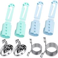 🧶 complete hand knitting kit: 8-piece yarn guide finger holder set with 4 plastic and 2 metal guides, 2 stainless steel thimbles, and 2 adjustable braided rings for crochet craft logo