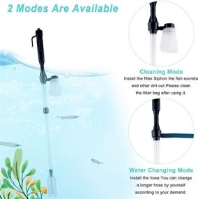 img 3 attached to 🐠 Lpraer Electric Fish Tank Gravel Cleaner Siphon Pump with Hose & 3Pcs Filter Bag - Aquarium Water Changer for Cleaning Gravel, Sands, and Fish Tanks