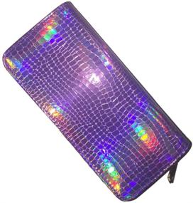 img 1 attached to Chiclinco Hologram Wallets Crocodile Pattern