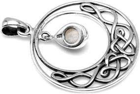 img 2 attached to 925 Sterling Silver Celtic Knot Drop Dangle Pendant with Silvershake Natural Moonstone