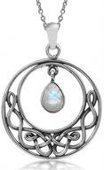 925 sterling silver celtic knot drop dangle pendant with silvershake natural moonstone logo