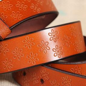 img 3 attached to Genuine Cowhide Leather Vintage Dresses Women's Accessories in Belts