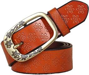 img 4 attached to Genuine Cowhide Leather Vintage Dresses Women's Accessories in Belts