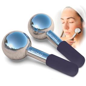 img 4 attached to Enzo Ice Globes for Facial Massage, Durable Steel Massage Rollers for Face, Neck & Body, Facial Massage Tools for Healthy Glowing Skin, Reducing Puffiness, Dark Spots, and Wrinkles, Preferred by Aestheticians (BLACK)