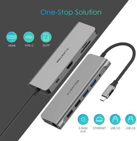 img 3 attached to 🔌 LENTION USB C Hub with 4K HDMI, SD 3.0 Card Reader, Gigabit Ethernet, Charging, USB 3.0/2.0 & Aux Port: For MacBook Pro, New Mac Air/Surface - Stable Driver Adapter (CB-C69, Space Gray)