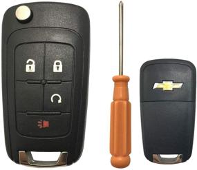 img 4 attached to Защитный чехол для смарт-ключа с кнопкой открывания - совместим с Chevrolet 🔑 Equinox, GMC Terrain, Camaro, Cruze, Malibu, Sonic, Impala 2010-2014 годов выпуска - замена корпуса для пульта дистанционного управления OHT01060512