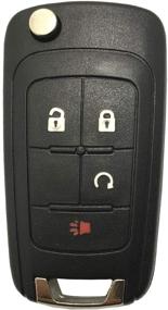 img 3 attached to Keyless Entry Flip Folding Key Fob Cover Shell - Compatible with 2010-2014 Chevy 🔑 Equinox, GMC Terrain, Camaro, Cruze, Malibu, Sonic, Impala - OHT01060512 Remote Key Fob Case Replacement