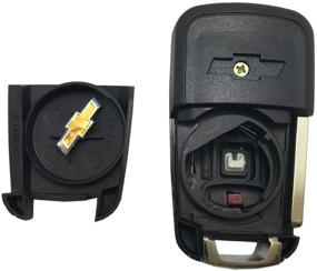 img 2 attached to Keyless Entry Flip Folding Key Fob Cover Shell - Compatible with 2010-2014 Chevy 🔑 Equinox, GMC Terrain, Camaro, Cruze, Malibu, Sonic, Impala - OHT01060512 Remote Key Fob Case Replacement