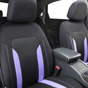 img 2 attached to 🚗 CAR-GRAND Universal Fit Sporty Breathable Mesh and Fabric Car Seat Covers | Purple | Ideal for Cars, Sedans, Trucks, Vans | Airbag Compatible