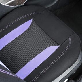 img 1 attached to 🚗 CAR-GRAND Universal Fit Sporty Breathable Mesh and Fabric Car Seat Covers | Purple | Ideal for Cars, Sedans, Trucks, Vans | Airbag Compatible