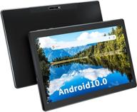 📱 10 inch tablet android 10.0 os - hd ips touchscreen, 2gb ram + 32gb storage, quad-core cpu - black logo