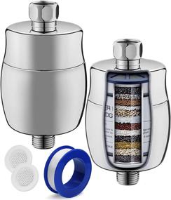 img 4 attached to 2 Pack 18-Stage Shower Filter- Enhanced Showerhead Filter Decreases Dry, Itchy Skin, Dandruff, and Eczema- Enhances Skin, Hair, and Nail Health- Eliminates Chlorine, Fluoride, and Harmful Heavy Metals