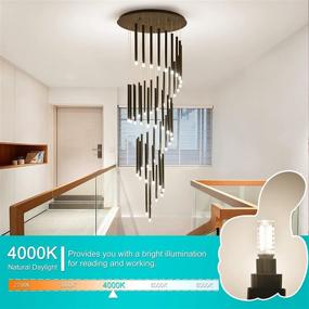 img 1 attached to 🌟 Enhanced Ambiance: Dimmable Daylight Cotanic Chandelier Replacement for Perfect Lighting