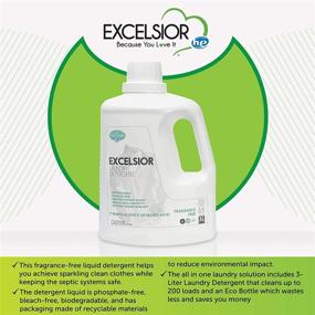 img 2 attached to Excelsior Eco-Friendly Laundry Detergent: Concentrated Unscented Liquid in Eco Bottle - Biodegradable, Solvent, and Phosphate Free - Ideal for Standard and High-Efficiency Washers - 3 Liter Size