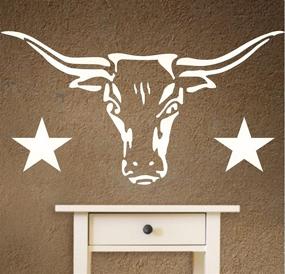 img 2 attached to 🐂 Longhorn Stencil | Small Size 6 x 3.25 inch XS | Cow Bull Skull Texas Farm Animal Stencils for Painting Templates