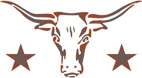 img 4 attached to 🐂 Longhorn Stencil | Small Size 6 x 3.25 inch XS | Cow Bull Skull Texas Farm Animal Stencils for Painting Templates