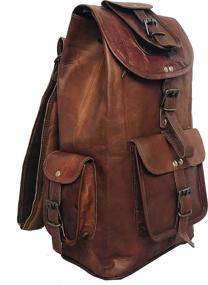 img 2 attached to 🎒 DHK Handmade Day Pack Messenger Backpack: Stylish and Functional Carry-All