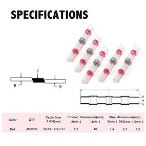 img 3 attached to Kuject Waterproof Electrical Automotive 450PCS Red