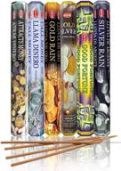 🌿 harness the power of aromatherapy with hem assorted incense sticks: 6 packs, 20 sticks in each tube - total 120 sticks logo
