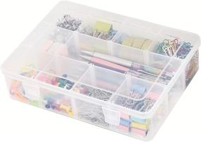 img 4 attached to iBune 12-Grid Plastic Compartment Container for Jewelry Crafts with Adjustable Dividers - Bead Storage Organizer Box Case, 2.08 x 2.04 x 2.08 in Grid Size (White)